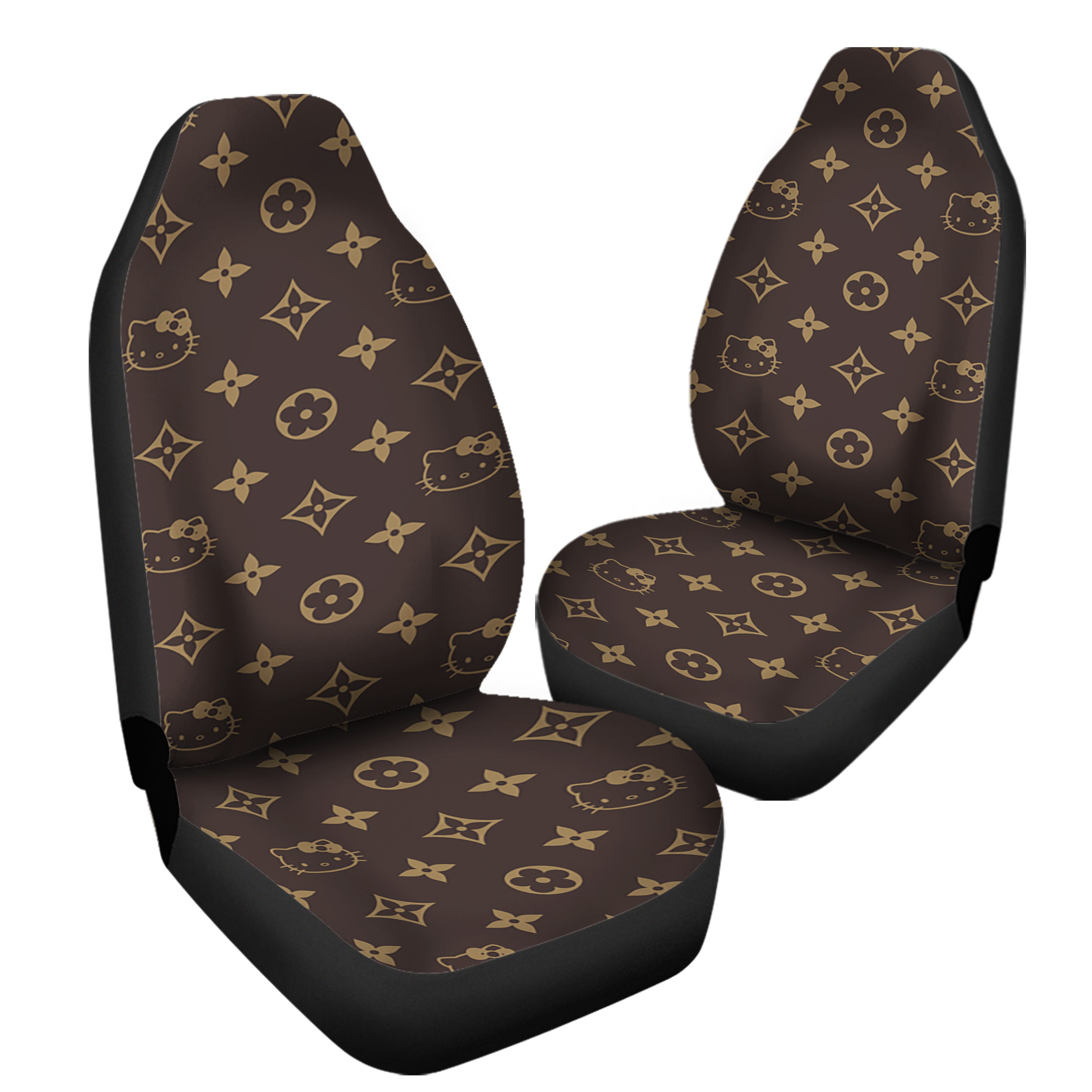 Brown Hello Kitty Louis Vuitton Car Seat Covers