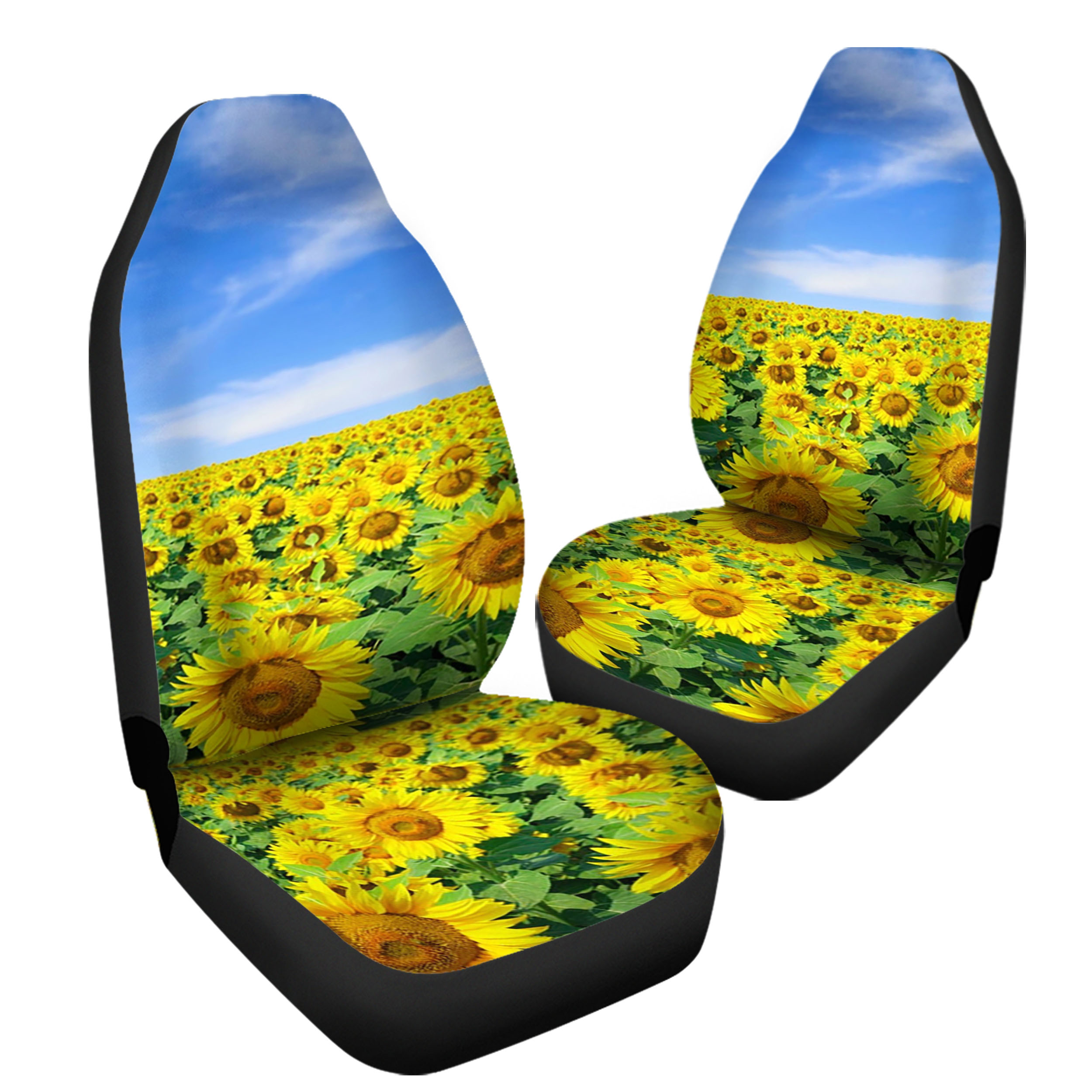 Blue Sky And Yellow Sunflower Car Seat Covers