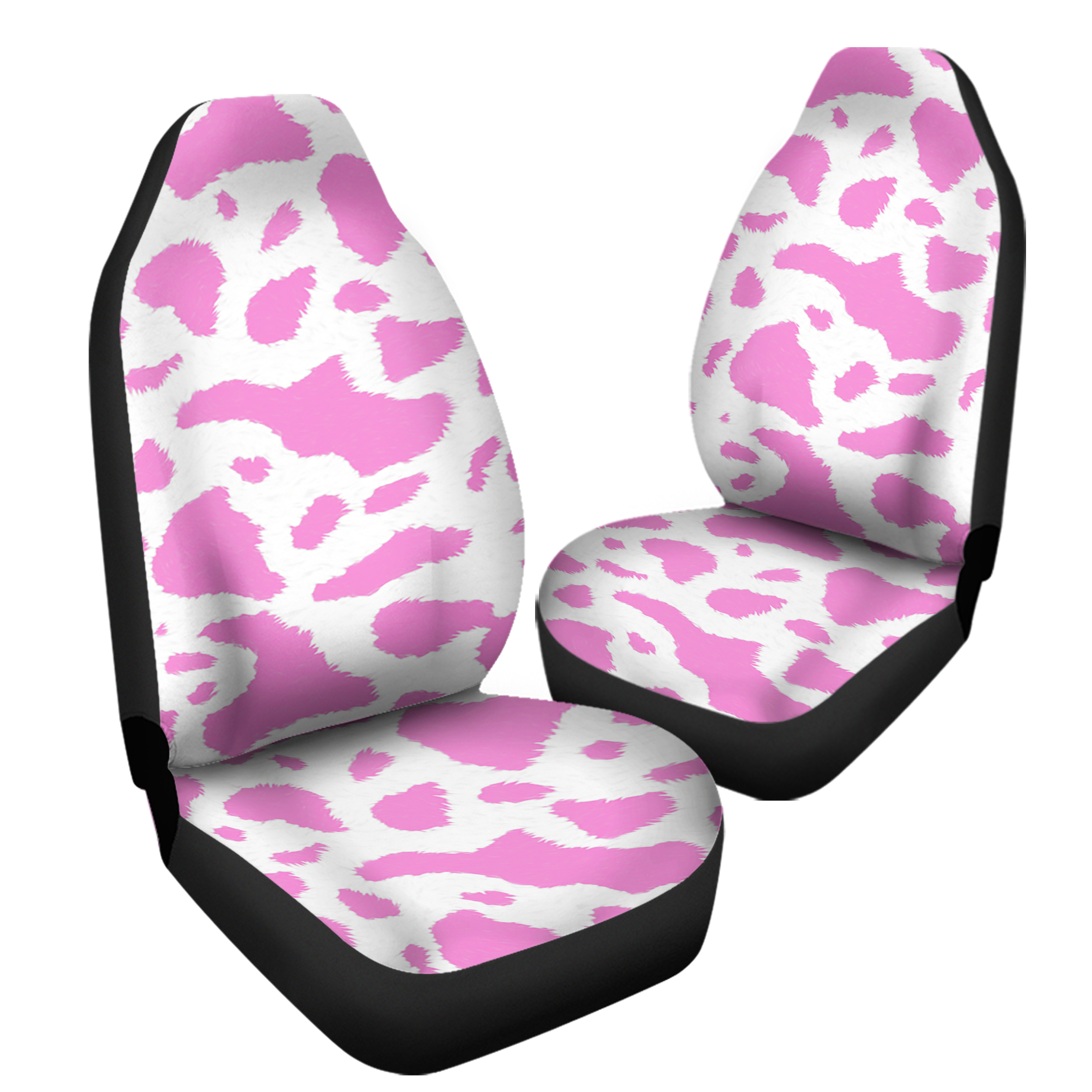 Pink Cow Print Car Seat Covers