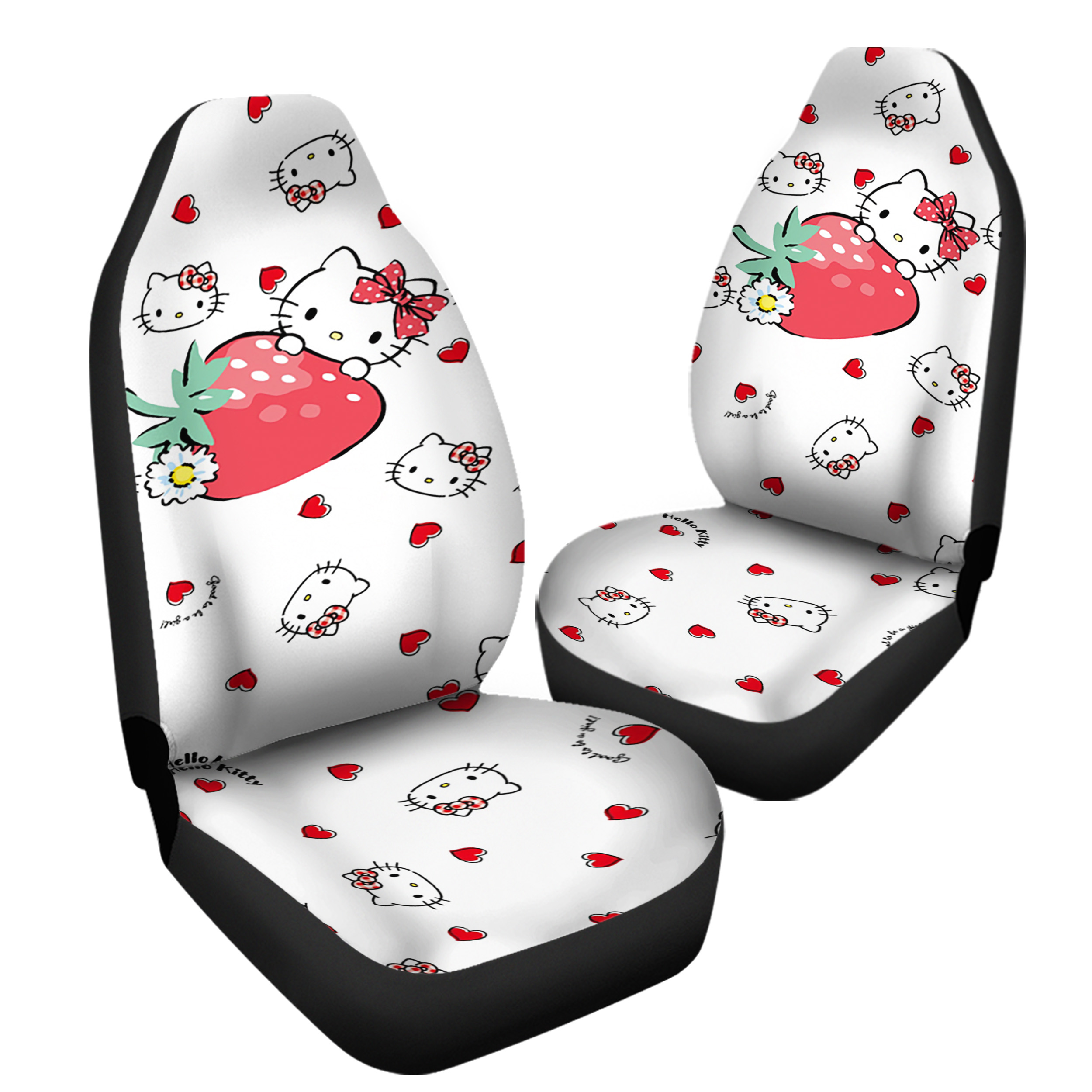 Red And White Strawberry Hello Kitty Car Seat Covers